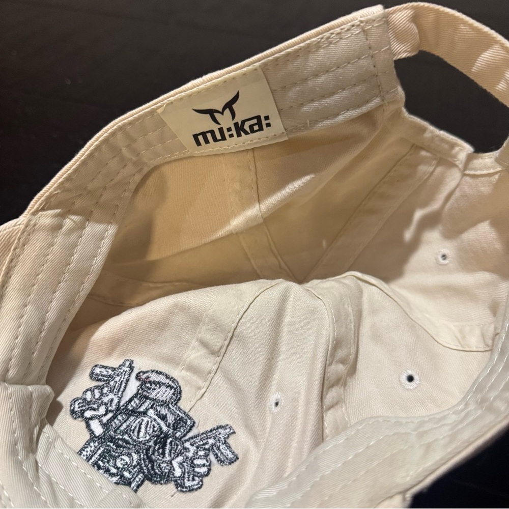 Mu-ka Beige Distressed Dad Hat Cartoon Money Character Embroidery Streetwear Y2K - Picture 5 of 7